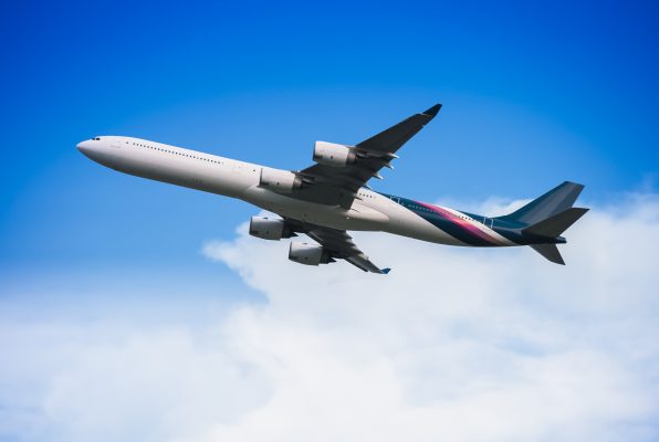 Passenger airplane flying in the sky